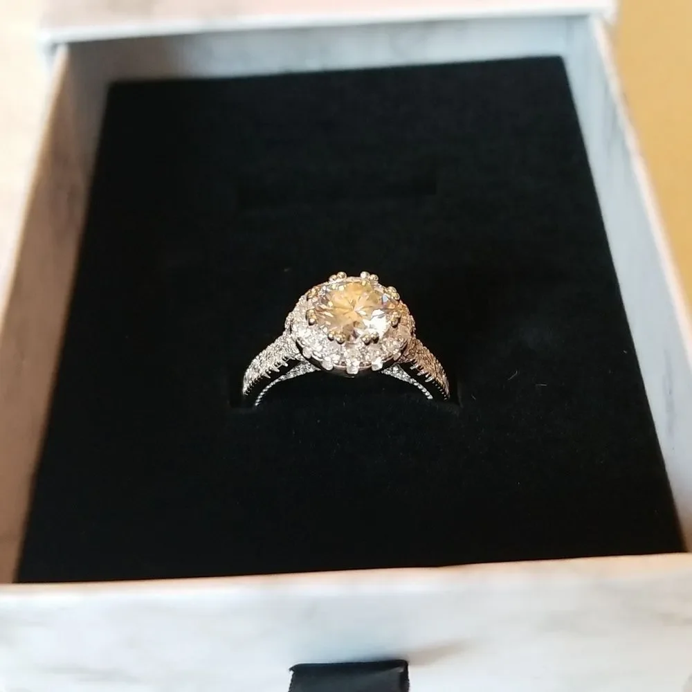Moissanite 2 carat size 8 ring